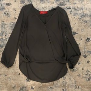 Akira Chicago Red Label high-low crossover blouse
